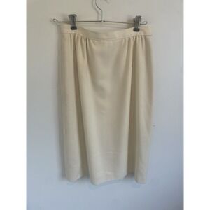 Vintage Ivory Koret High Waisted Midi Skirt Made In USA Union Tag Size 8‎